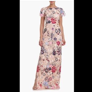 Magnolia Floral Embroidery Gown